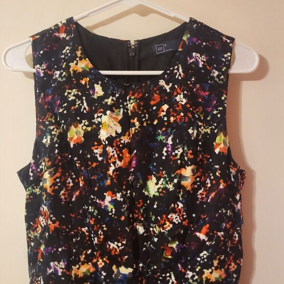 Gap Confetti Flare Dress Black Multicolor Fit And Flare Womens 6 - Picture 3 of 15